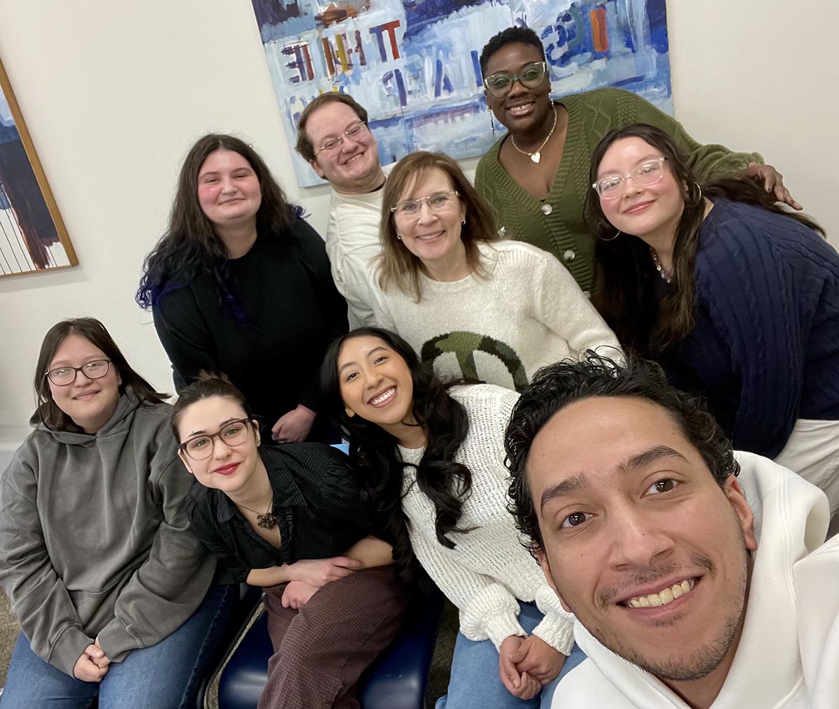 From left to right: Front Row: Katherine (Kat) Beltran, Isabelle (Bella) Musto, Sheyla Mendez, Jamison Hoover, Kristen Carley, Leandre (Leah) Camacho, Youssef Saudi (in the front) and Katherine (Kat) Beltran.