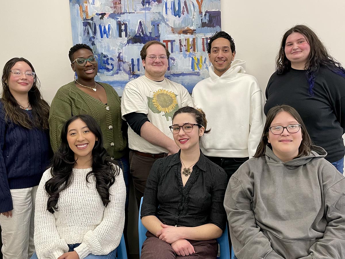 From left to right front row: Sheyla Mendez, Isabelle (Bella) Musto and Sherlyn Mayen. Back Row: Katherine (Kat) Beltran, Leandre (Leah) Camacho, Jamison Hoover, Youssef Saudi and Courtney Holman