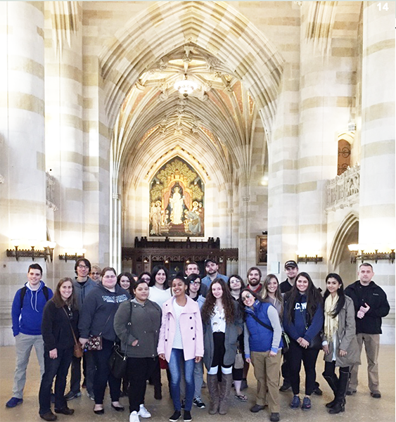 group of honors student on field trip