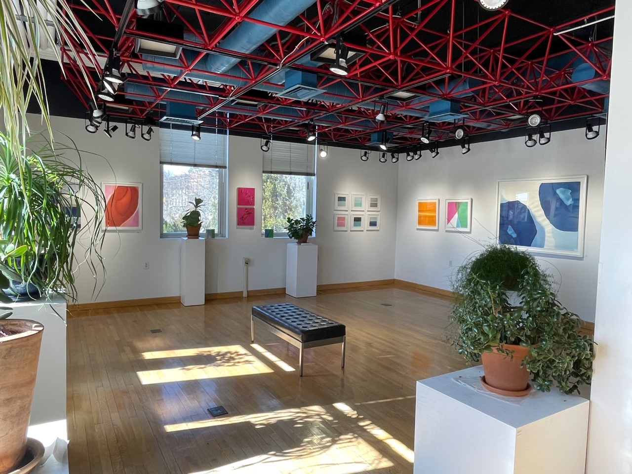 Gallery at Founders Hall with artwork on walls