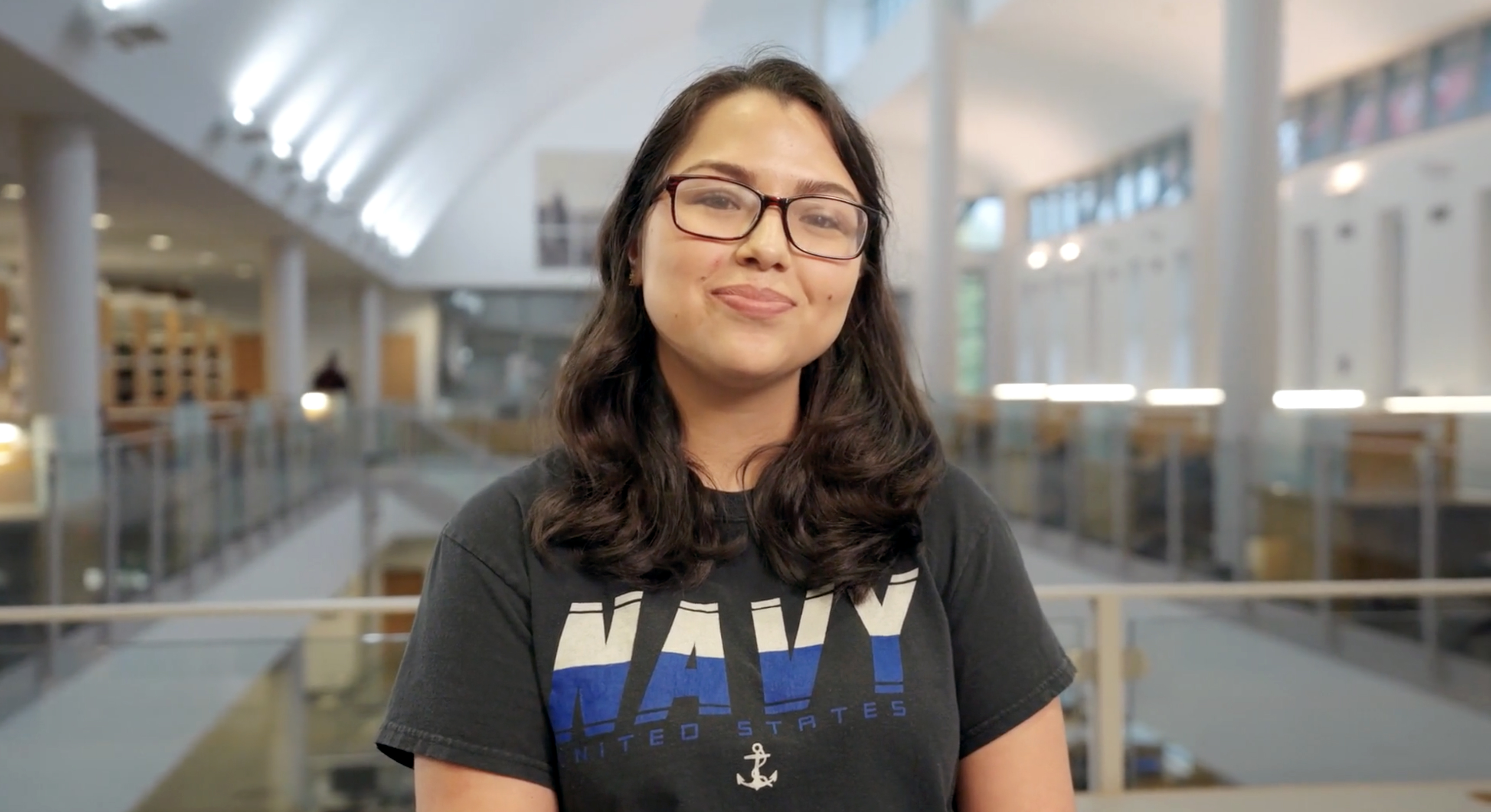 CT State Community College student on campus.