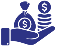 Hand holding bag of money