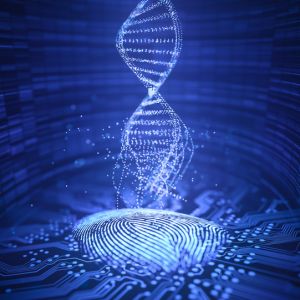 DNA strand and fingerprint