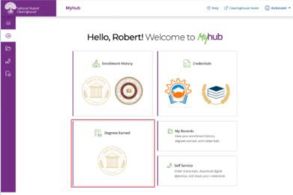 screenshot of dashboard with Degrees Earned card highlighted