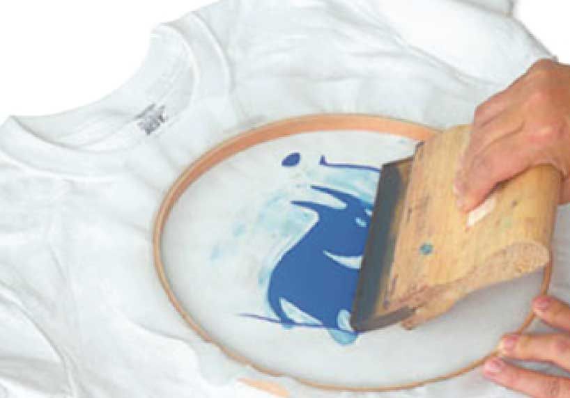 T-shirt being screen printed