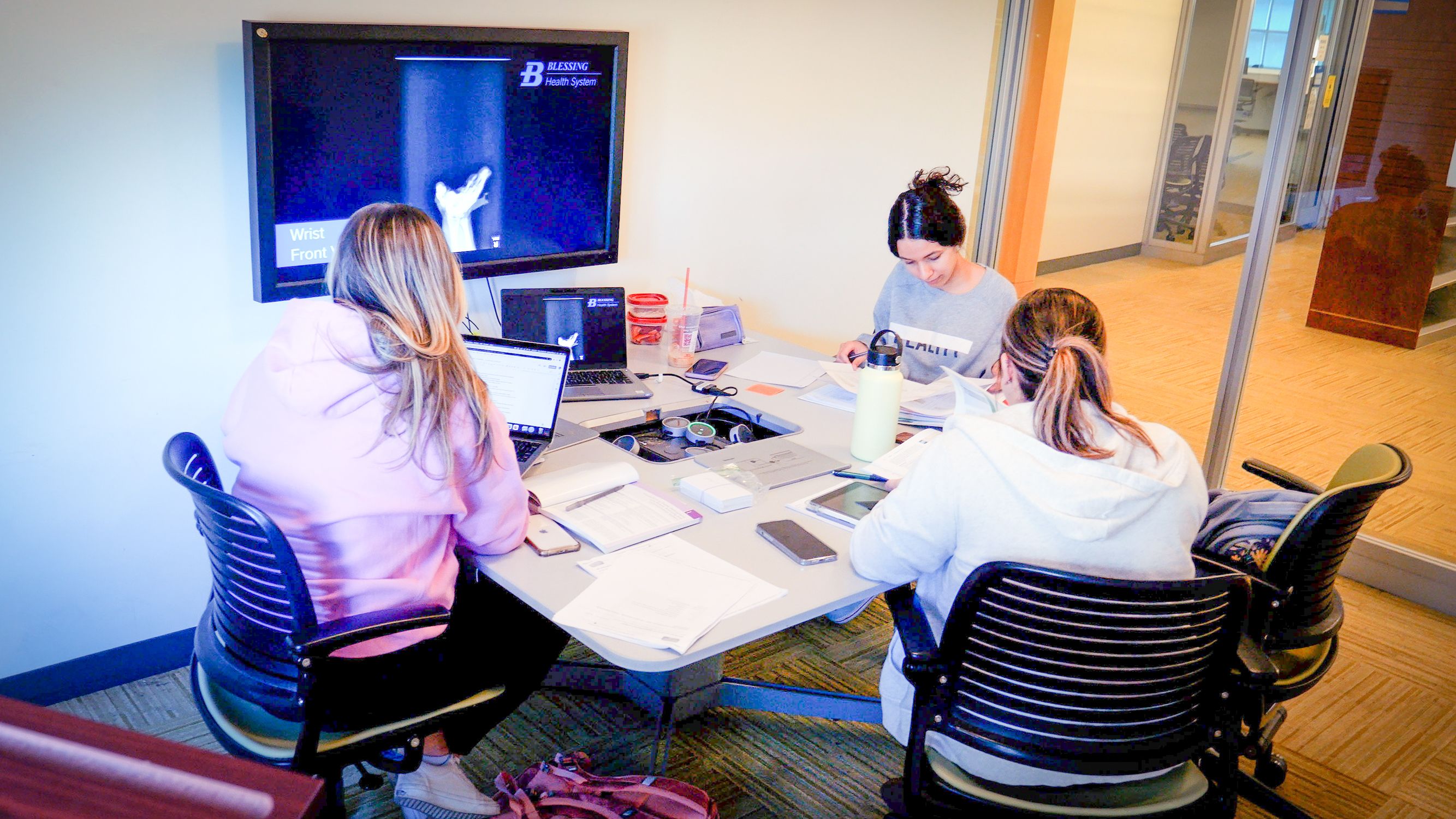 students work in study group at shared space