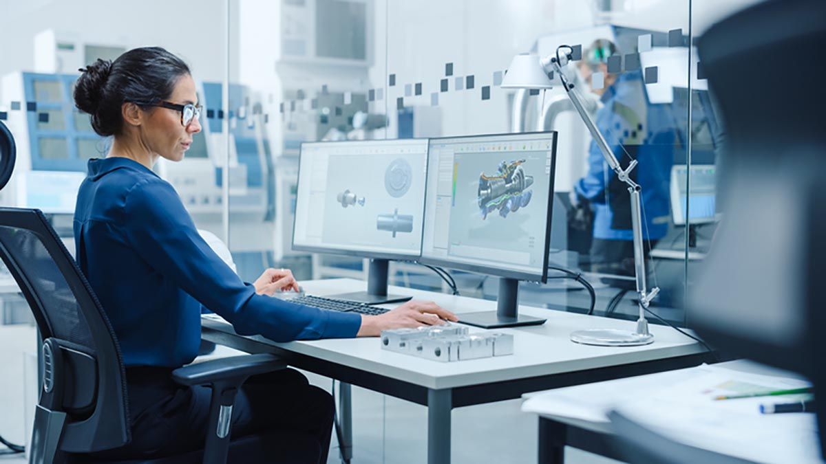 Woman sitting at computer