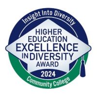 Logo reads "Insight into Diversity Higher Education Excellence Award in Diversity 2024 Community College" 